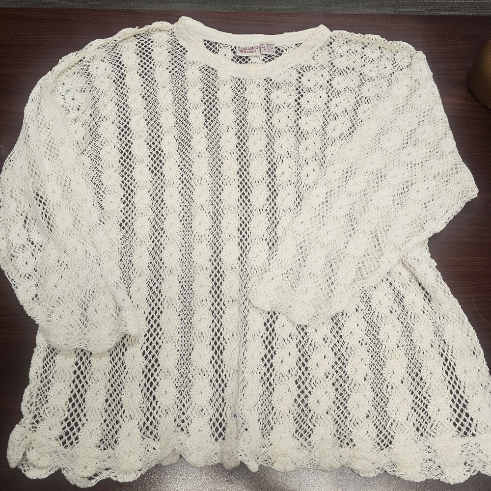 Elegant Cream Lace Women's Sweater